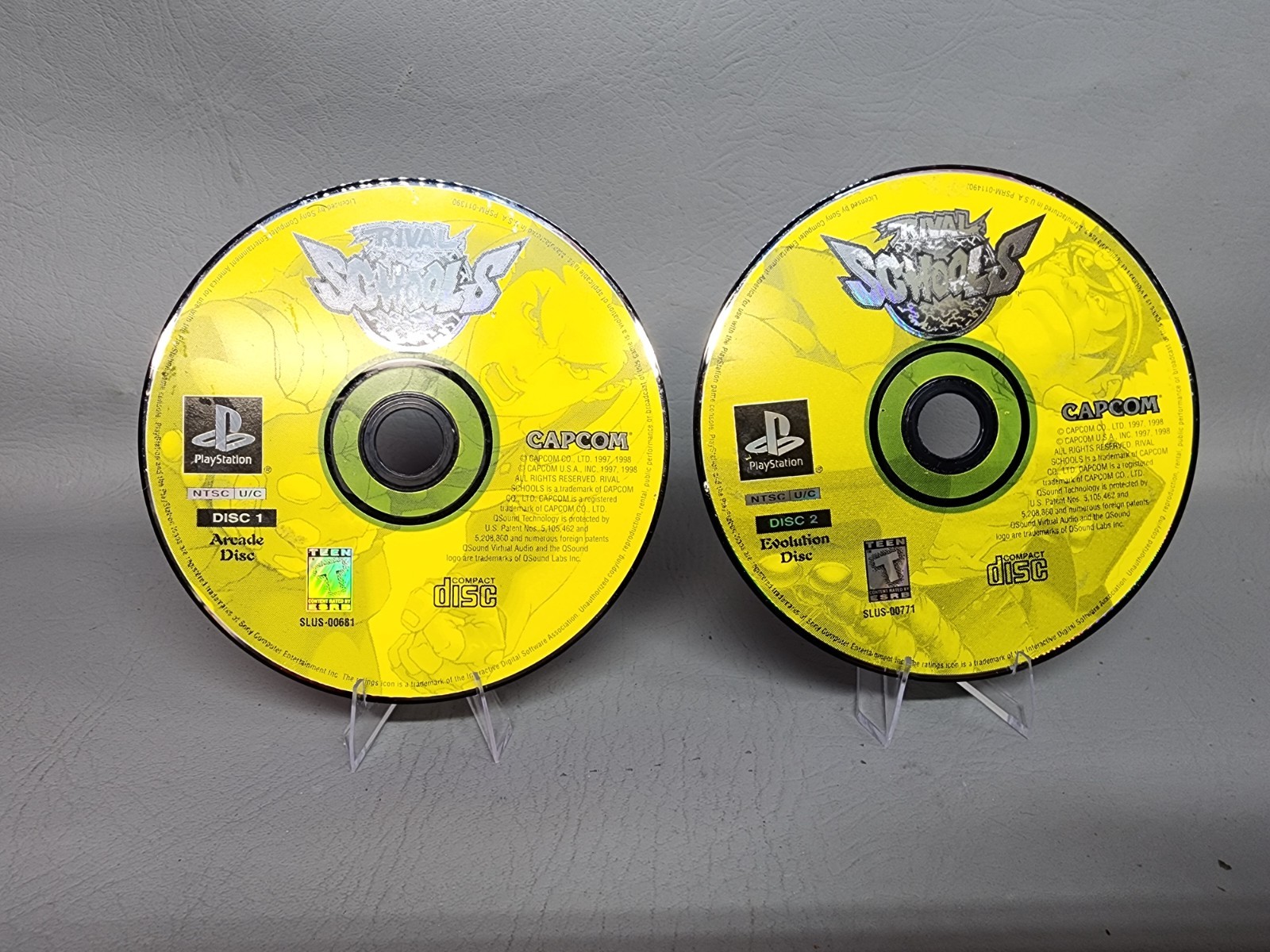 Rival Schools (Sony PlayStation 1, 1998) Disc 1 & 2 Only! Tested & Working!