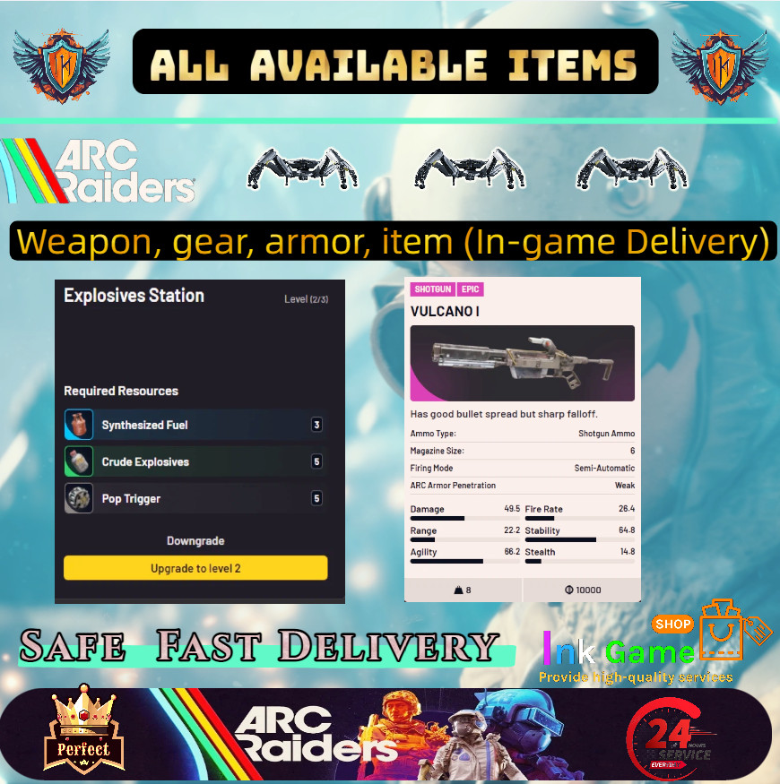 🔥 ARC RAIDERS ✨ All Weapons Mods Materials Trinkets Coins Items