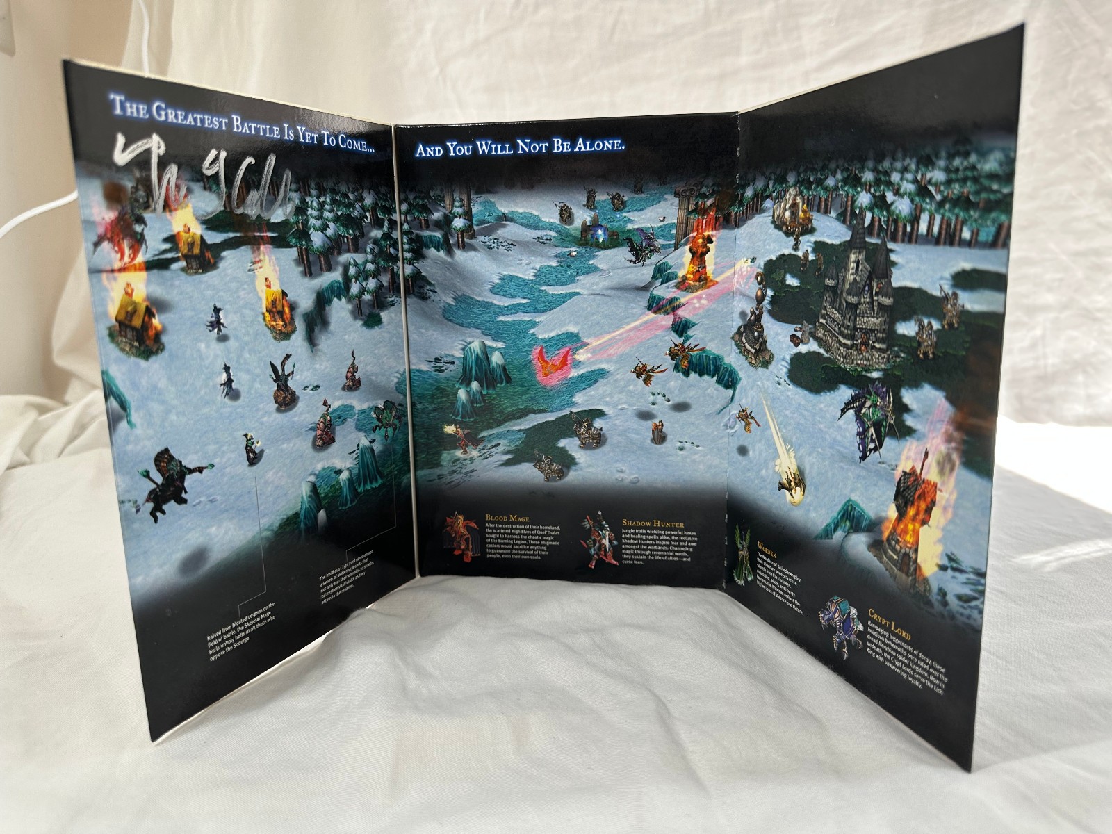 SIGNED Warcraft III 3: The Frozen Throne NIB w/ RELEASE EVENT T-SHIRT, POSTER