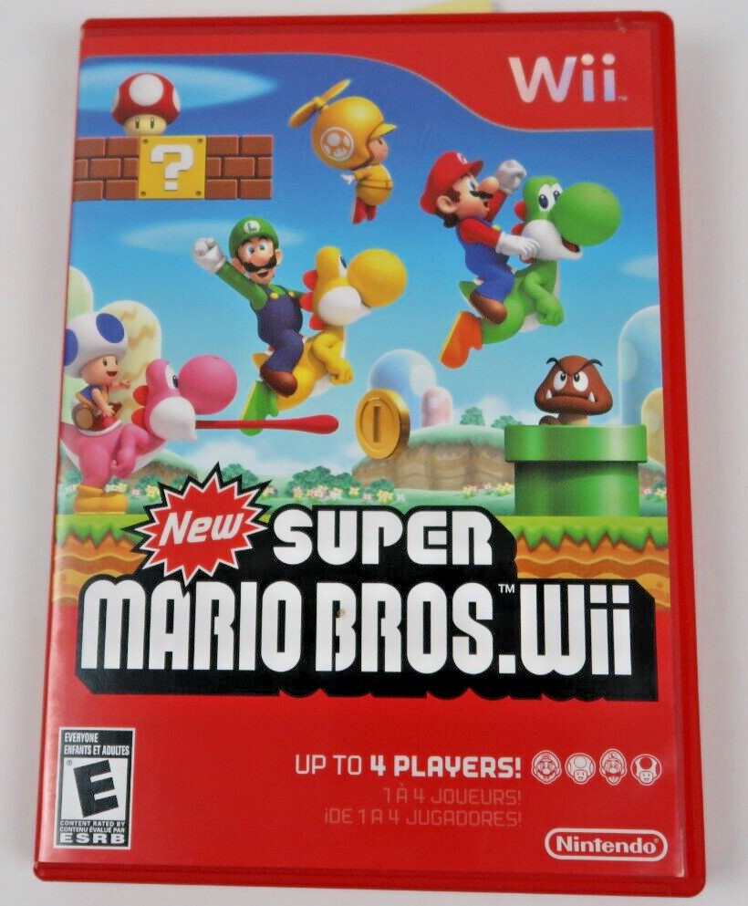 New Super Mario Bros. Wii (Nintendo Wii, 2009) Cleaned & Tested CIB