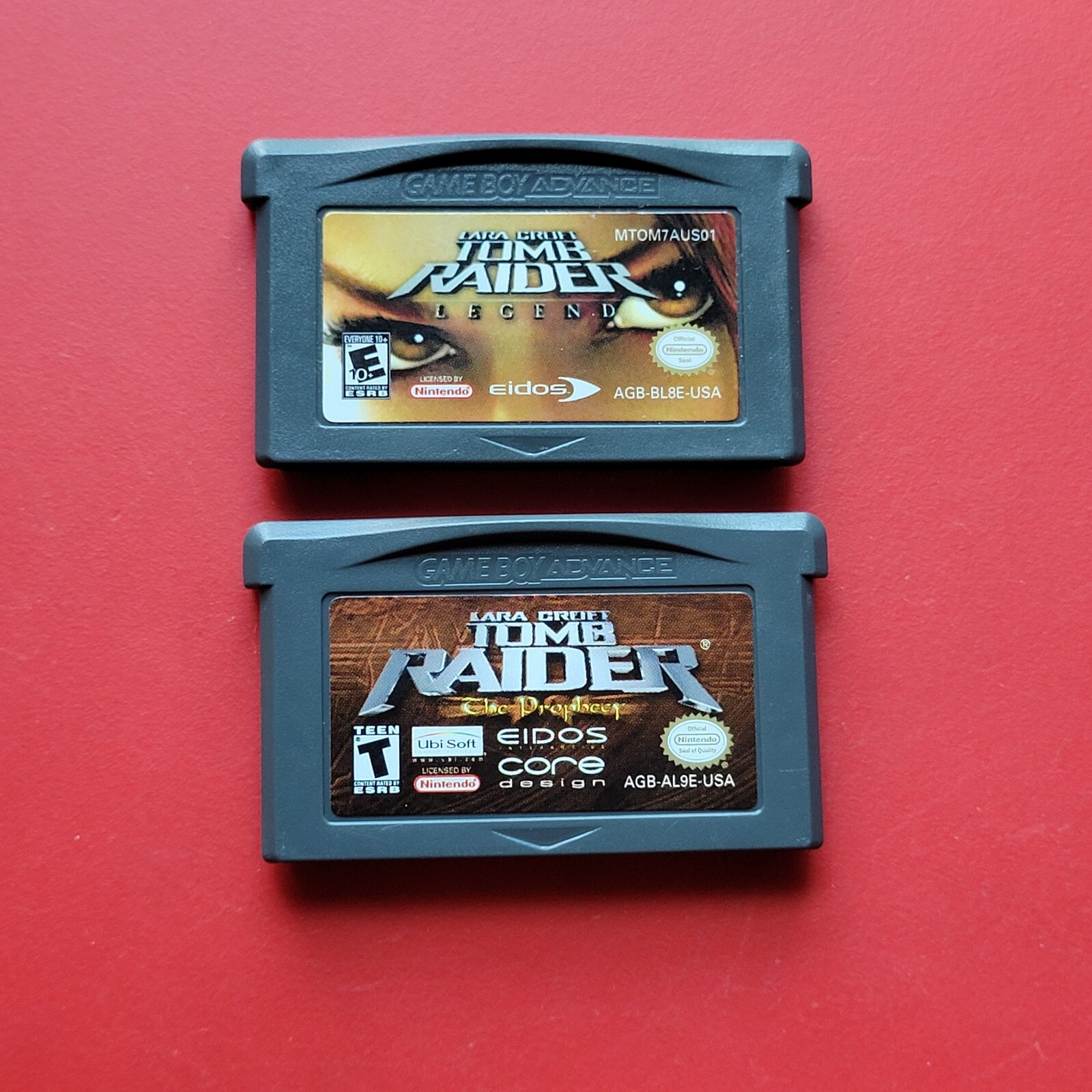 Tomb Raider Legend & Prophecy Nintendo Game Boy Advance Lot 2 Lara Croft Games