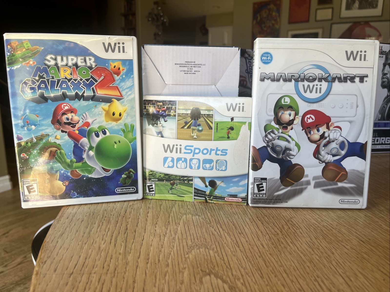 3 Wii Games Bundle! Wii Sports Mario Kart Wii Super Mario Galaxy 2