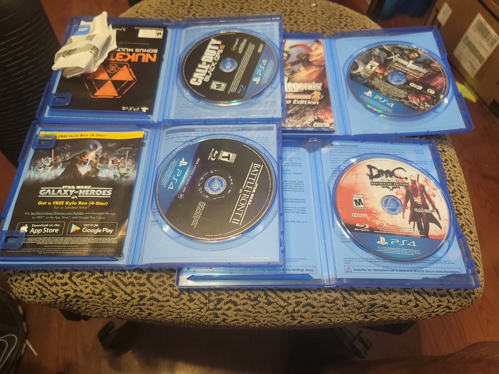 Lot ps4 Black Ops 3 Dynasty Warrior 8 Battlefront 2 Devil may cry
