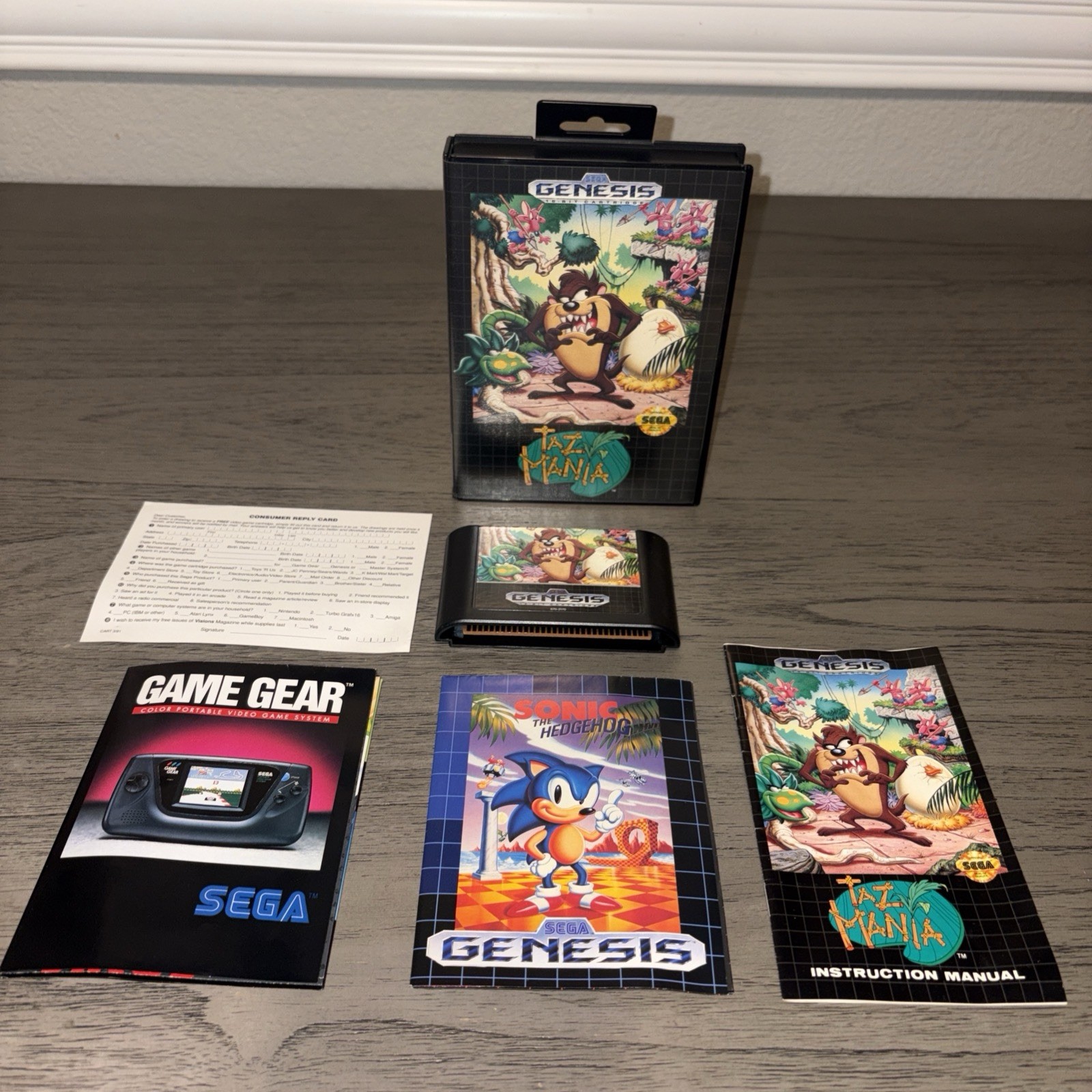 Taz-Mania (Sega Genesis, 1992) Complete CIB Collector Quality Tested Clean