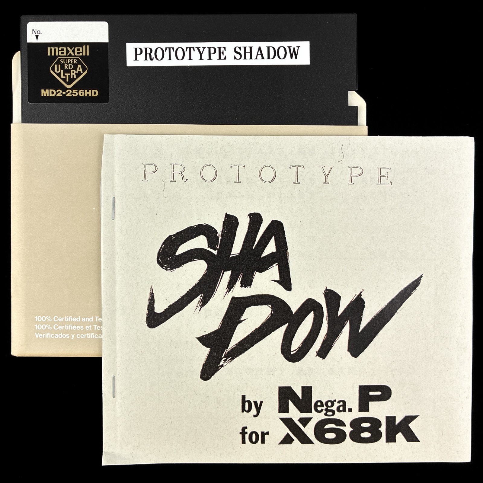 1993 Nega.P PROTOTYPE SHADOW STG Shoot ‚Em Up Shooter Doujin X68000 Game TESTED