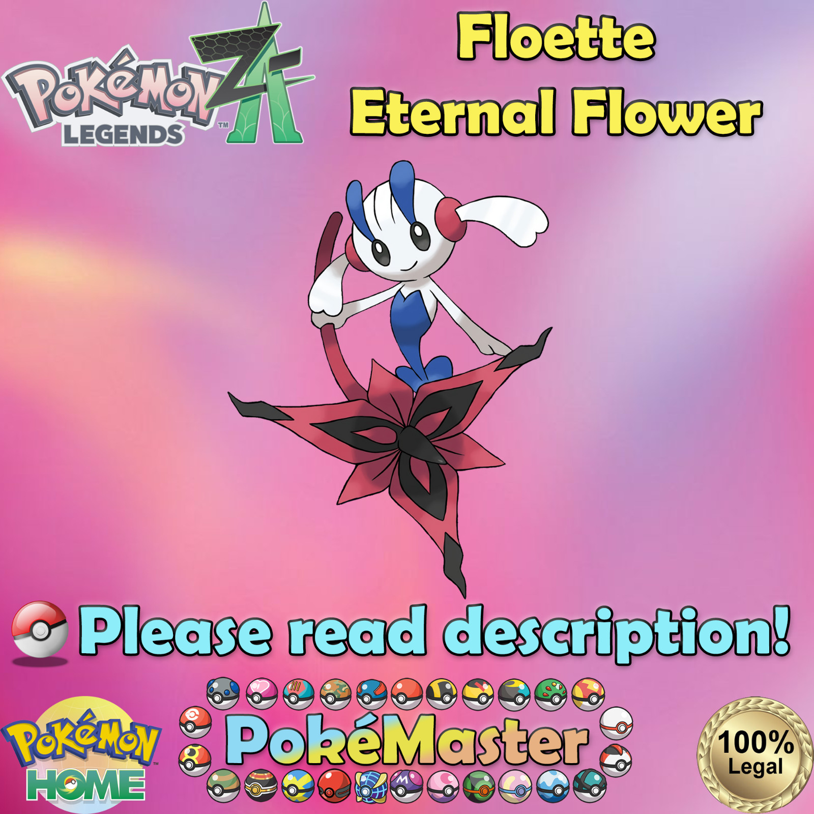💚Non-shiny Floette Eternal Flower 6IV💚Pokémon Legends: Z-A HOME (💯Legal)
