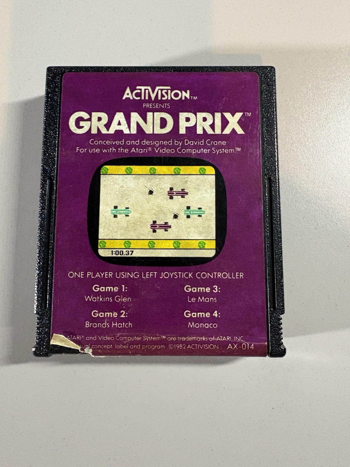 Activision Grand Prix Atari 2600 Game Cartridge, 4 Tracks, Vintage 1982