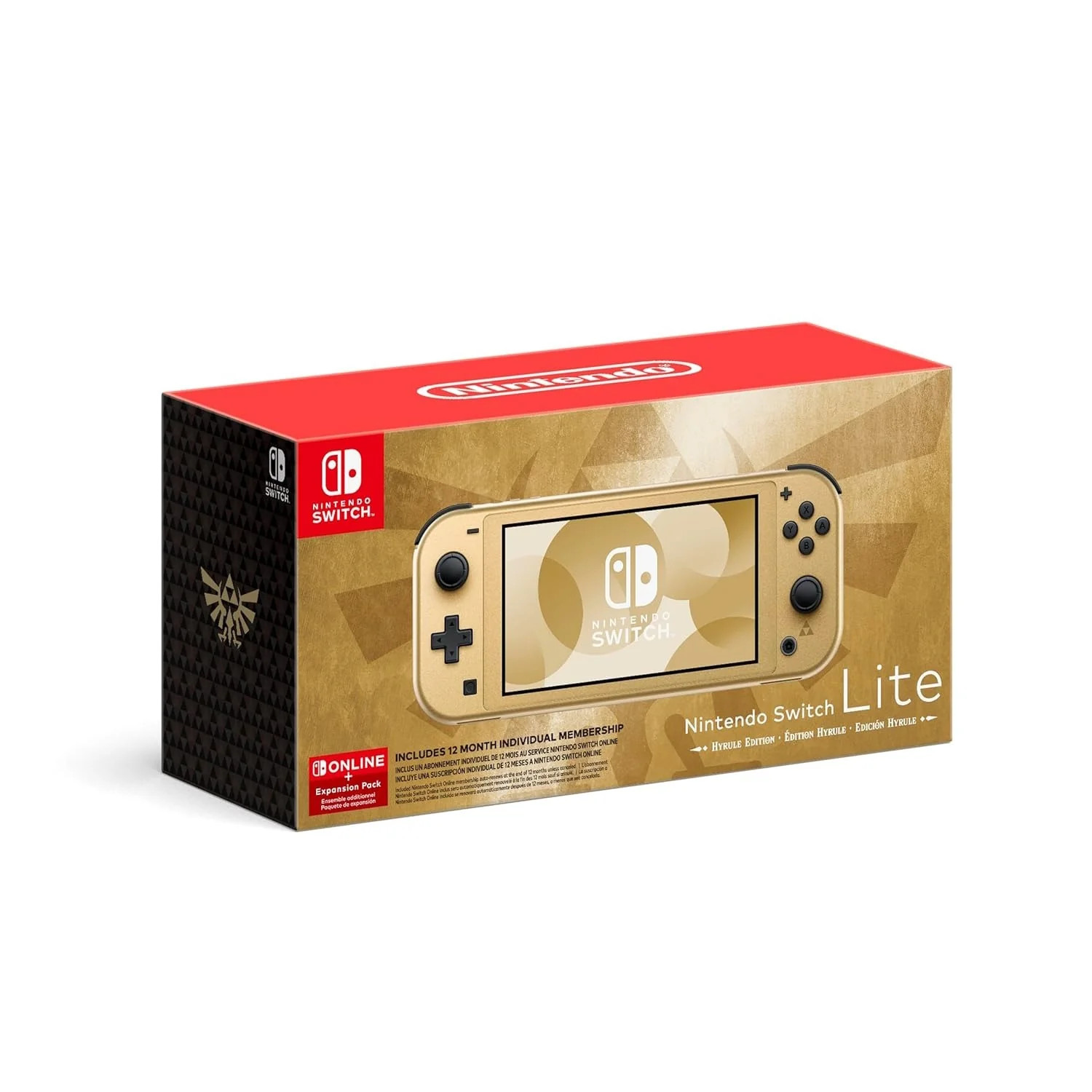 Nintendo Switch Lite: Hyrule Edition – Bonus 12 Month Online + Expansion Pack [