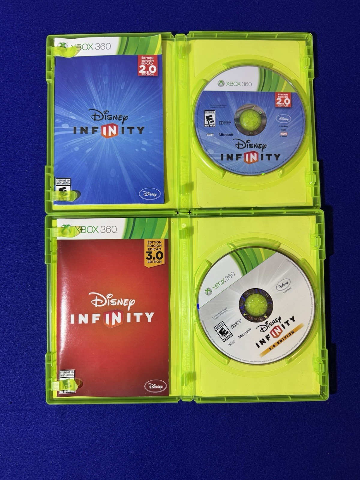 Microsoft Xbox 360 Disney Infinity Lot- 2.0 & 3.0 CIB w USB Portal Base Pad