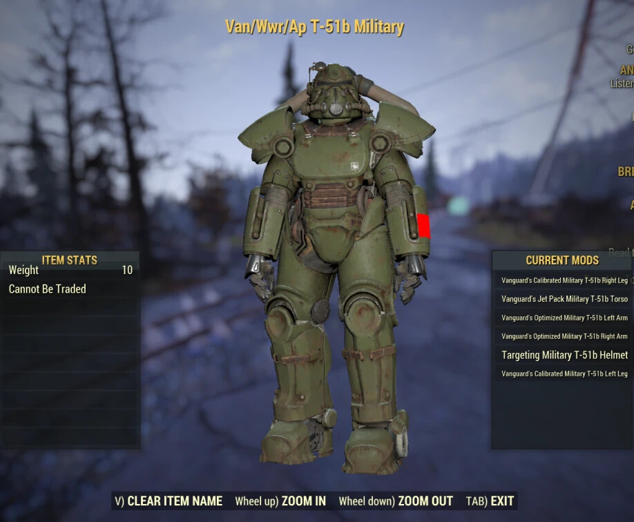 ⭐️⭐️⭐️ (PC) (Perfect set) Vanguard T-51 Military Painted WWR 6/6 Full Set + Helm