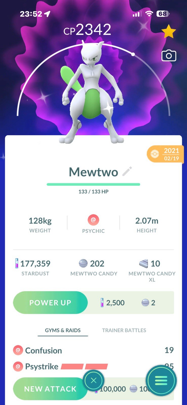 Pokemon Shiny Mewtwo Psystrike 2021 Unregistered 500k-1mil Dust Trade Go