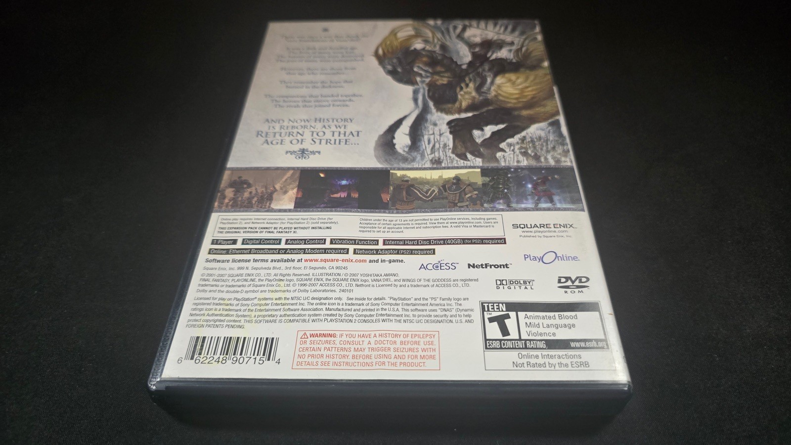 Final Fantasy XI 11 Online: Wings of the Goddess Expansion Pack Sony PS2 EX+NM/