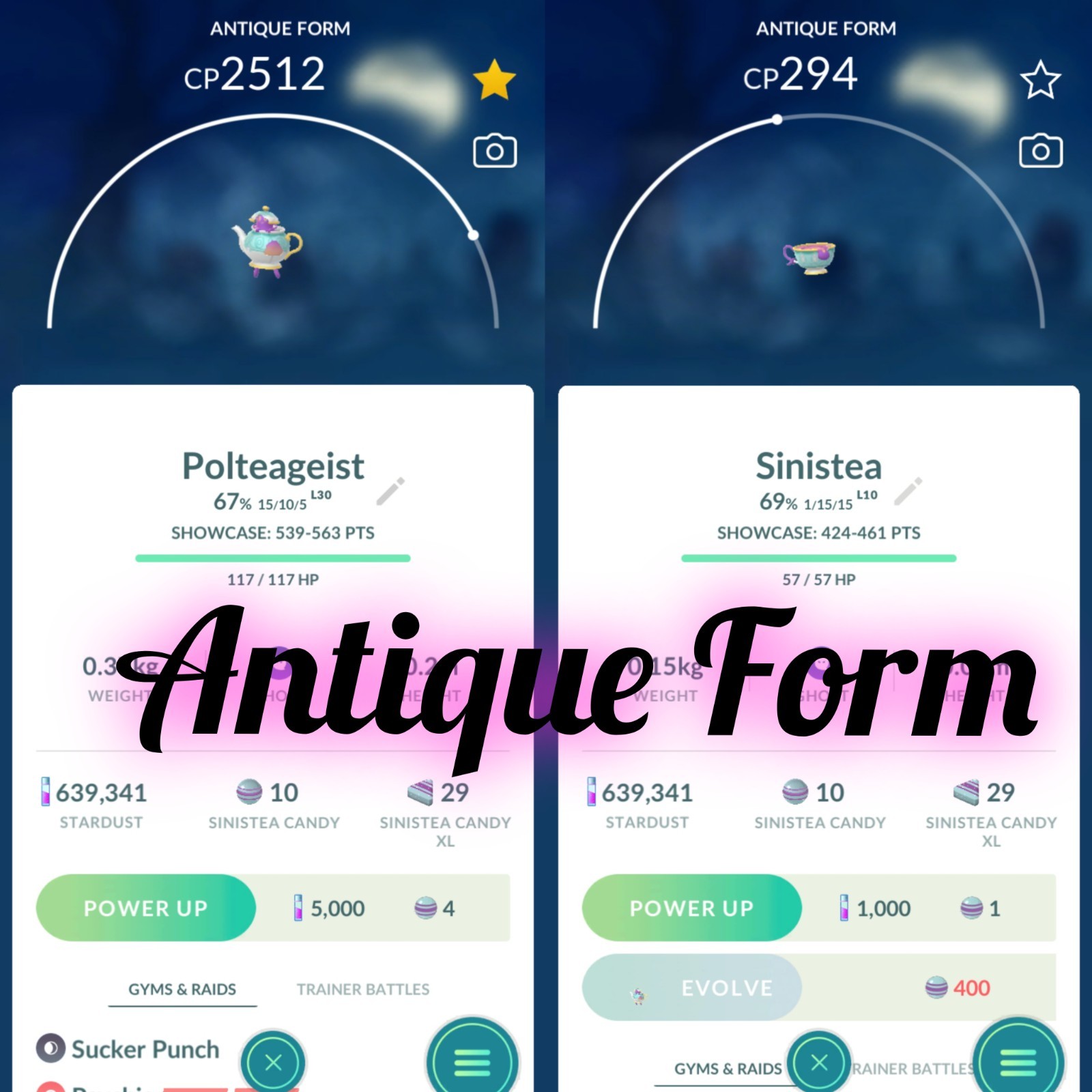Non Shiny Sinistea & Polteageist Pokémon Go – instant Trading