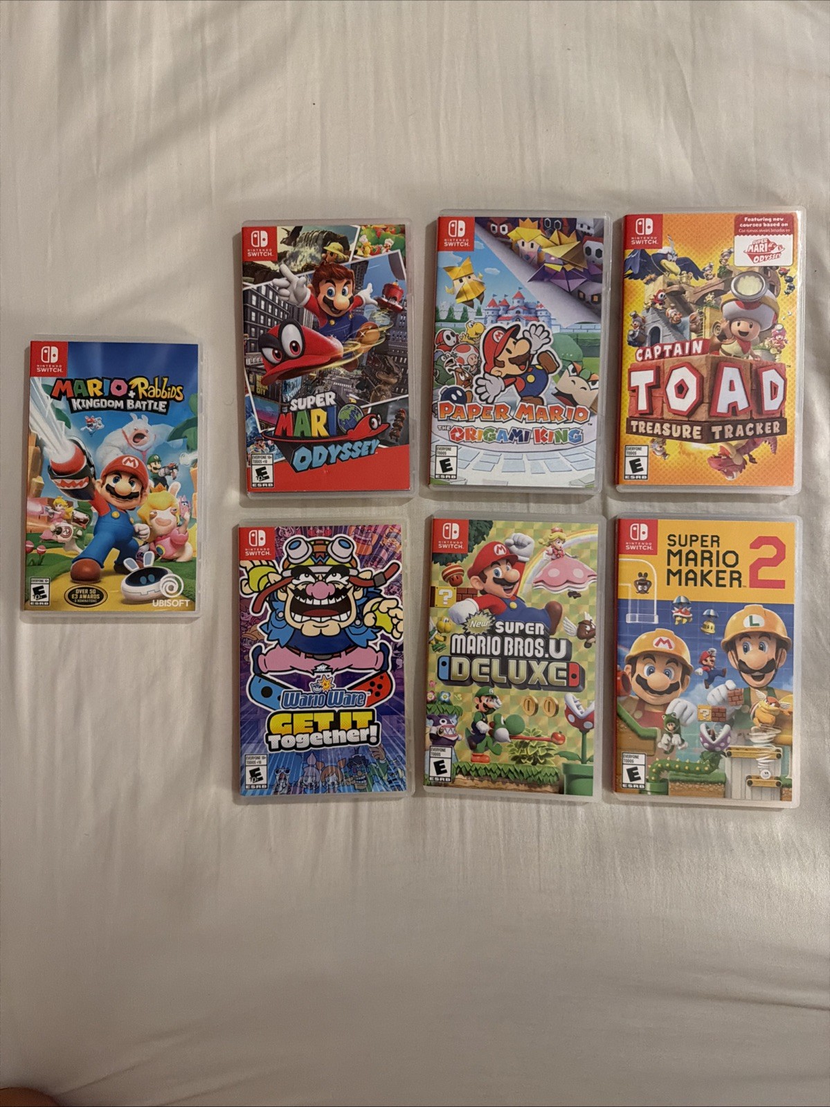 NINTENDO SWITCH LOT OF 7 SUPER MARIO & TOAD & WARIO ALL WORK PERFECT N COMPLETE