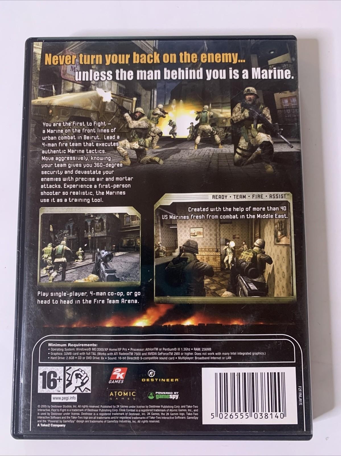 First To Fight: United States Marines PC CD-ROM Windows FPS Shooter Game