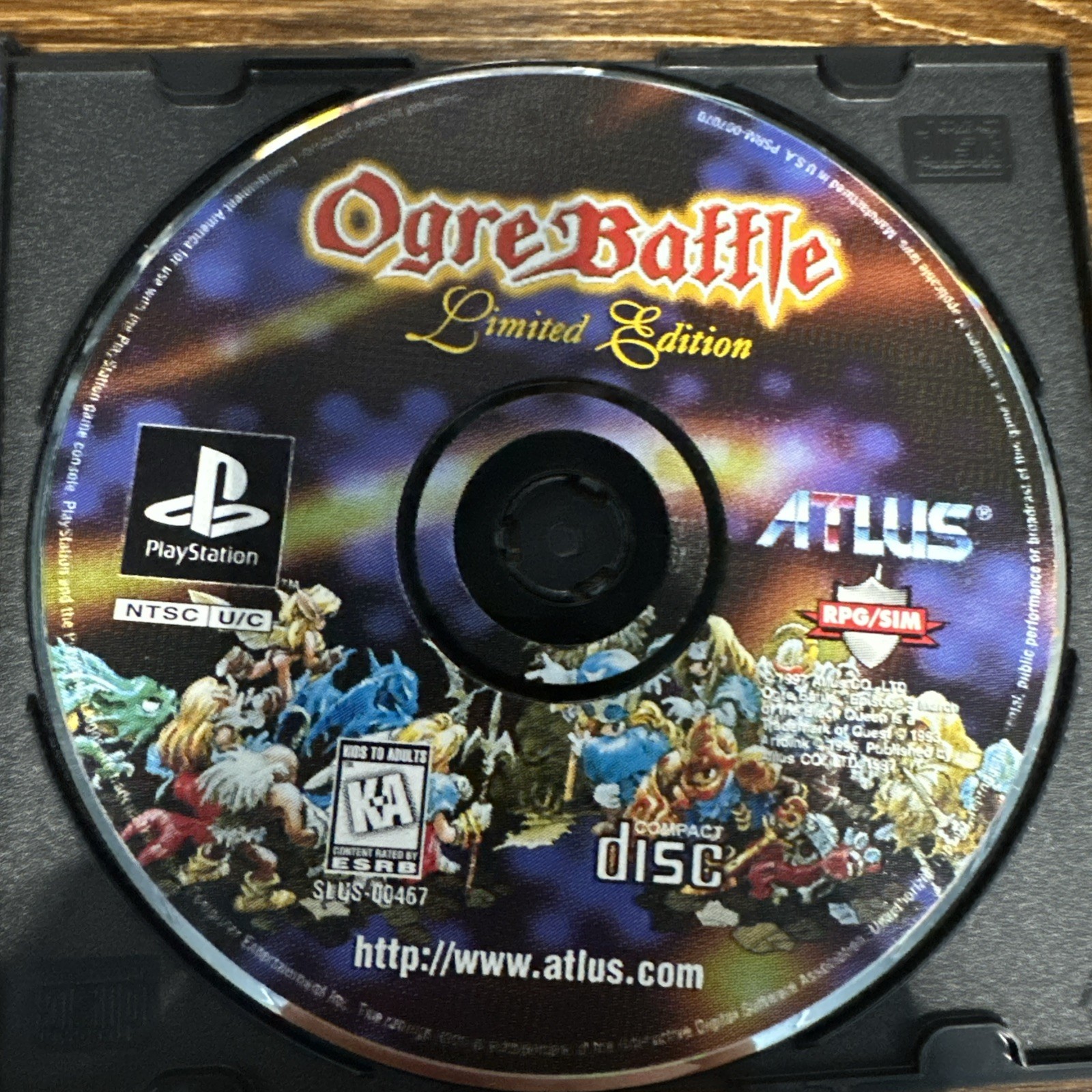 Ogre Battle: Limited Edition (Sony PlayStation 1, 1997) — disc only