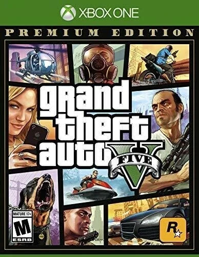 Grand Theft Auto V Premium (XBOX ONE) DISC+CVR ART**NO CASE OR MAP*VG