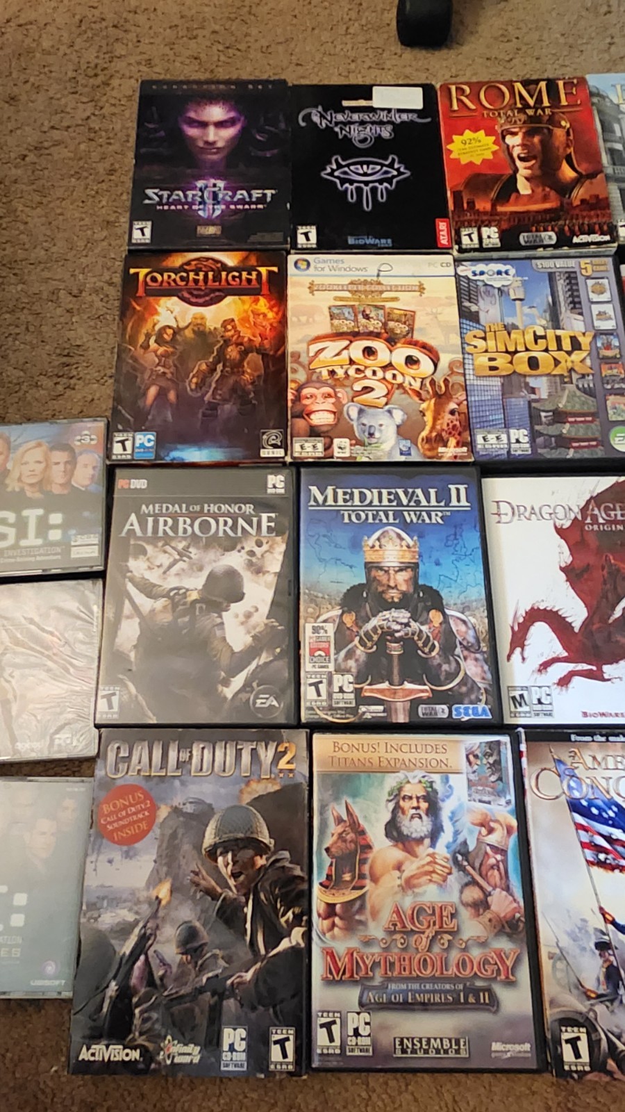 Vintage PC CD ROM Video Games Lot Of 28 Unique Games Shooter, RTS, RPGS