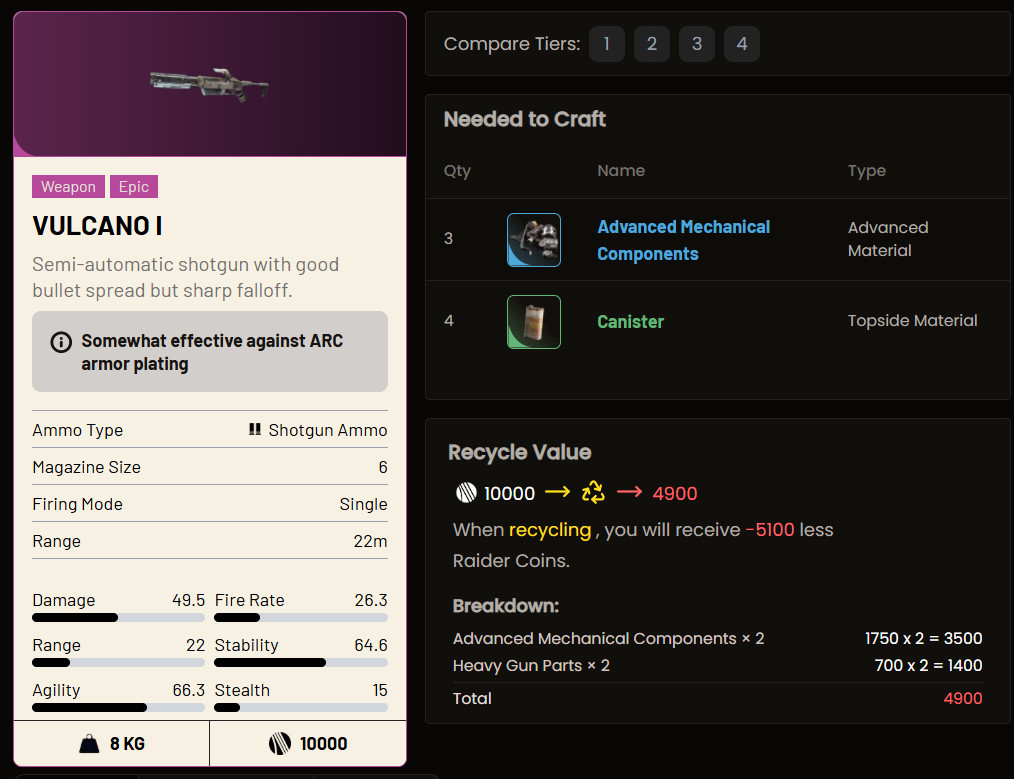 Arc Raiders. Items. Blueprints. Weapons. Mods. Coins. Equipment and others