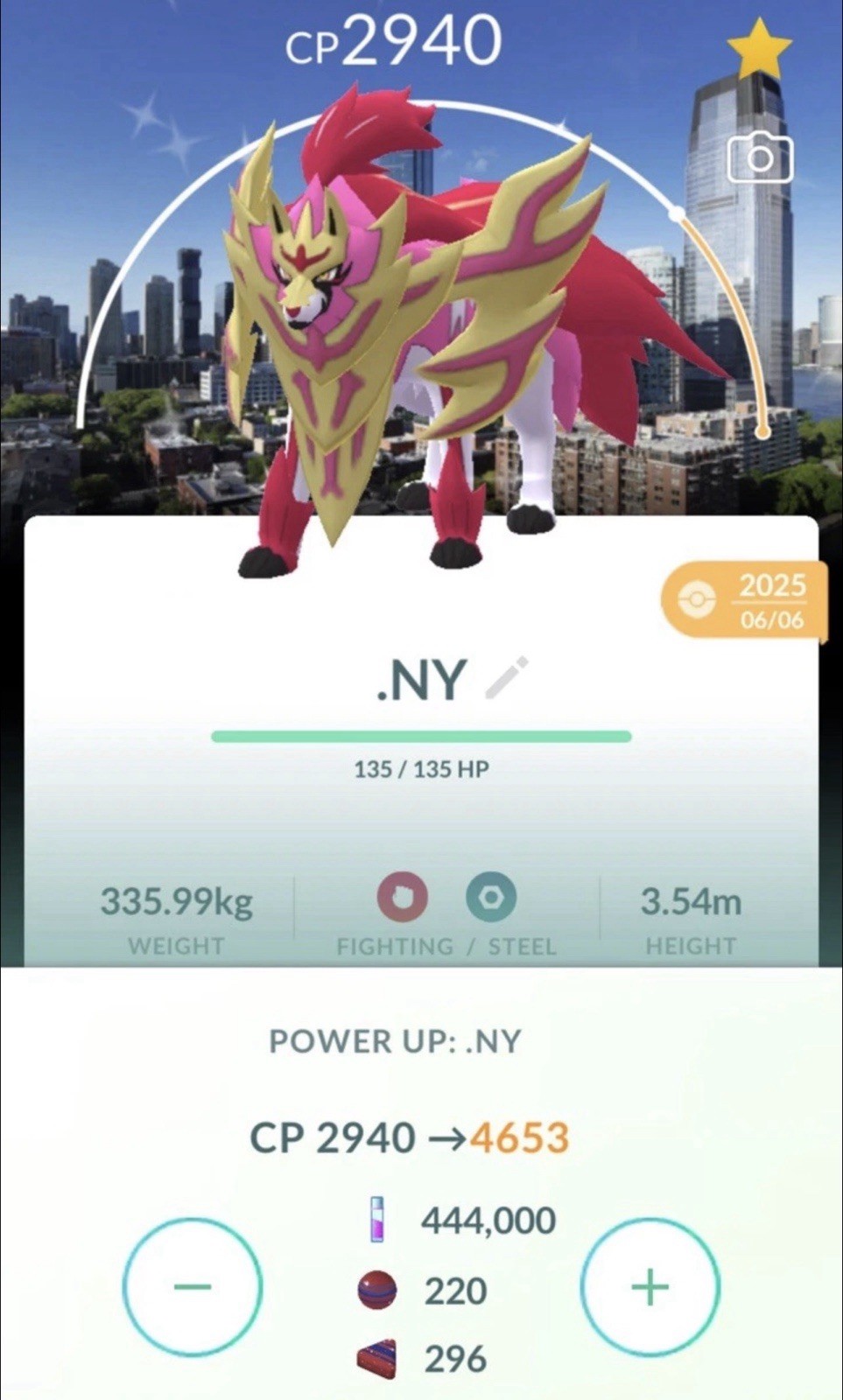 Pokemon Go Shiny Crowned Zamazenta LV50 Jersey City Go Fest Location Background