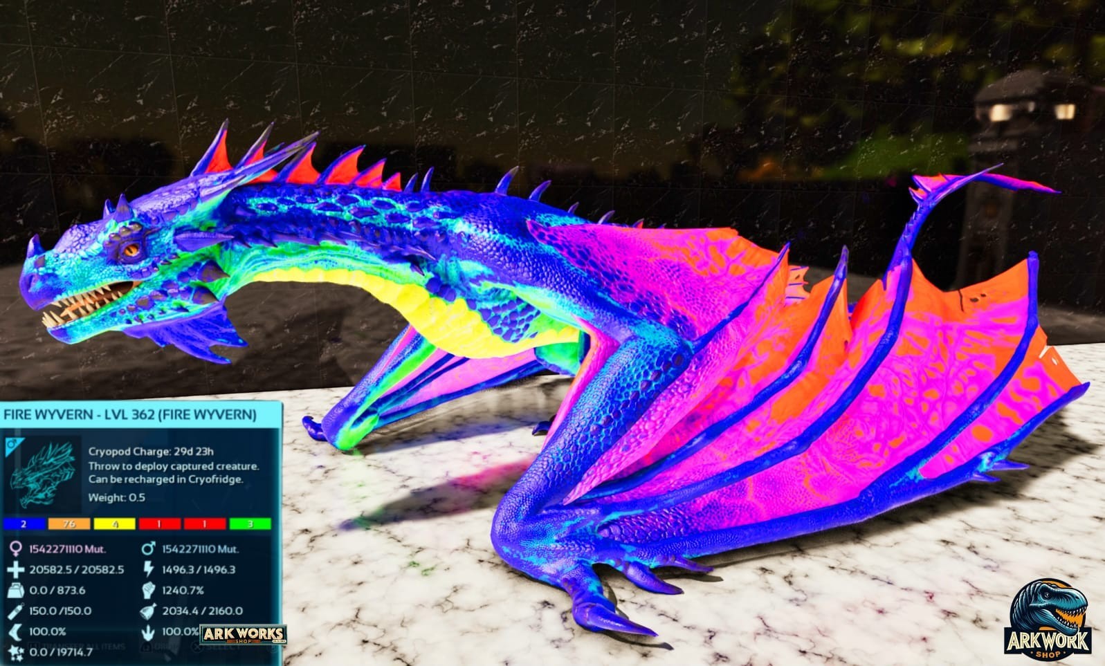 🦖ARK Survival Ascended Rainbow Top Stats PVE PS5/XBOX/PC