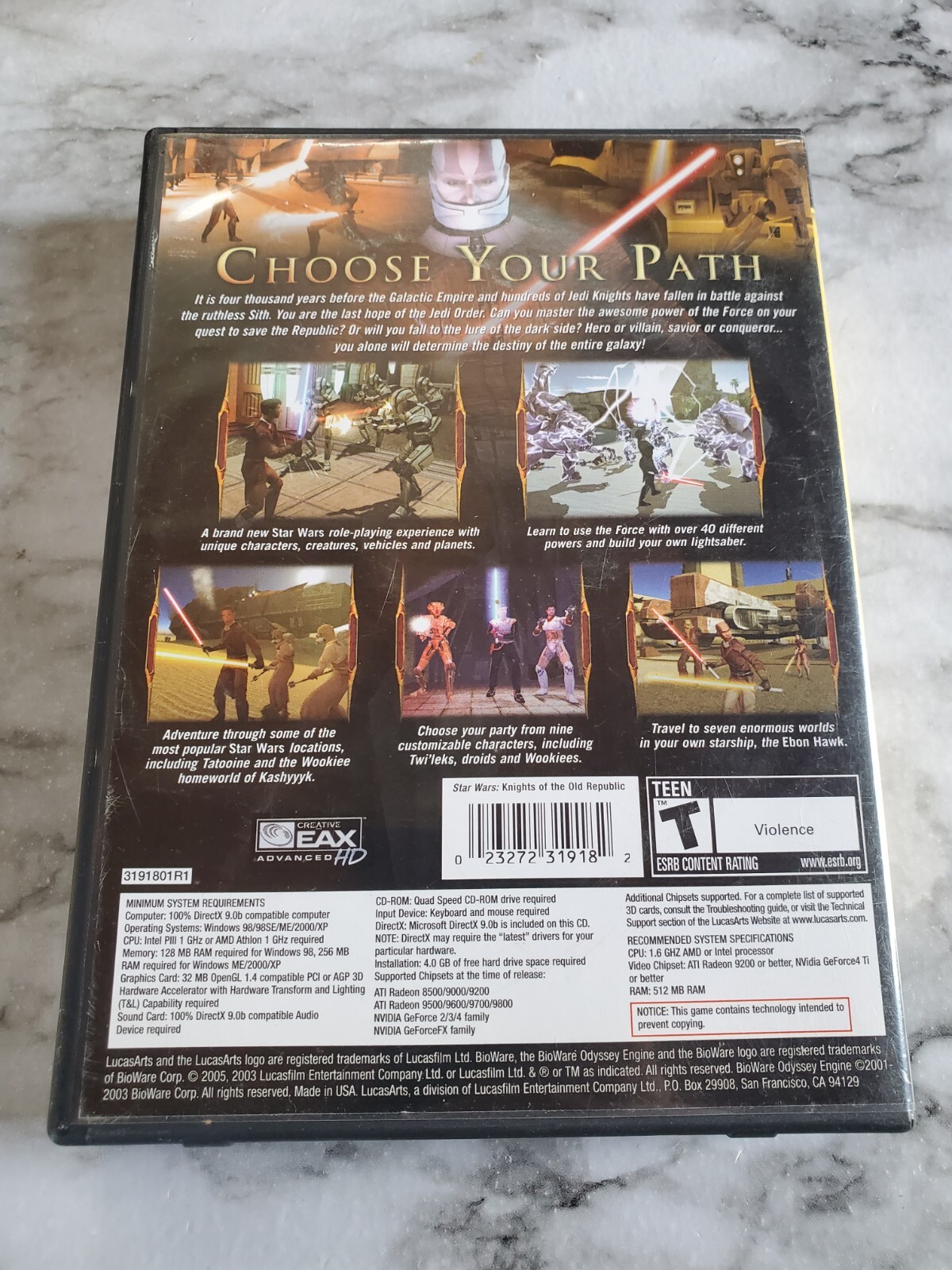 Star Wars Knights Of The Old Republic PC 4-Disc Game Complete Lucas Arts CD-ROM