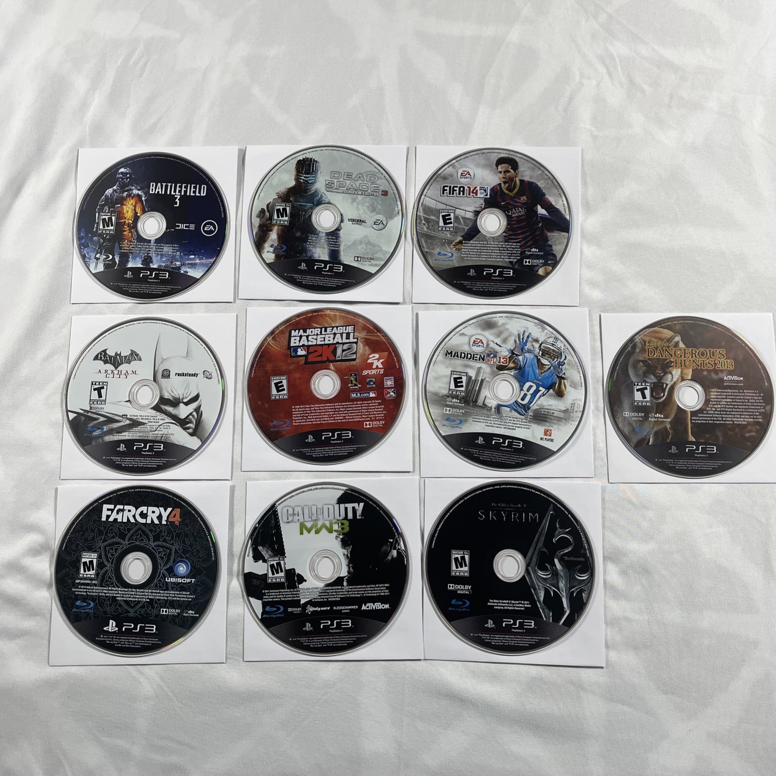 PlayStation 3 Game Lot of 10 PS3 Disc Only Various Titles Tested Working Clean