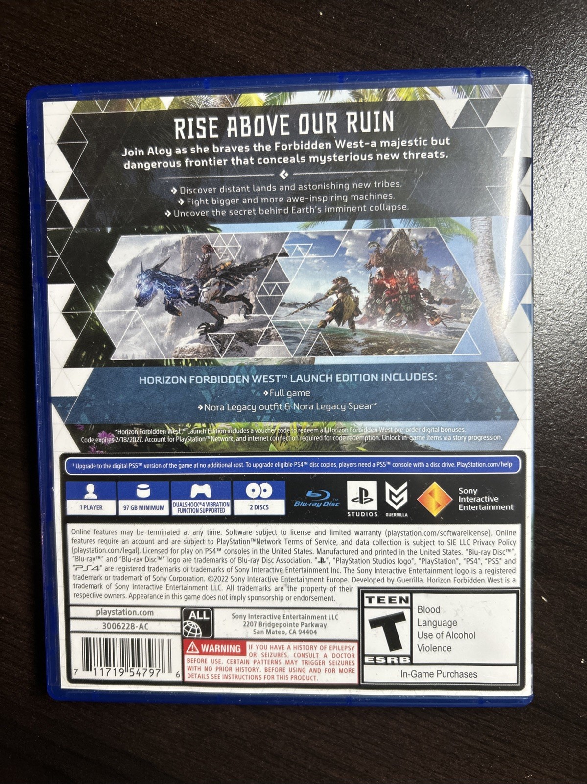 Horizon:Forbidden West Launch Edition PS4/PS5 Upgrade, Tested Working