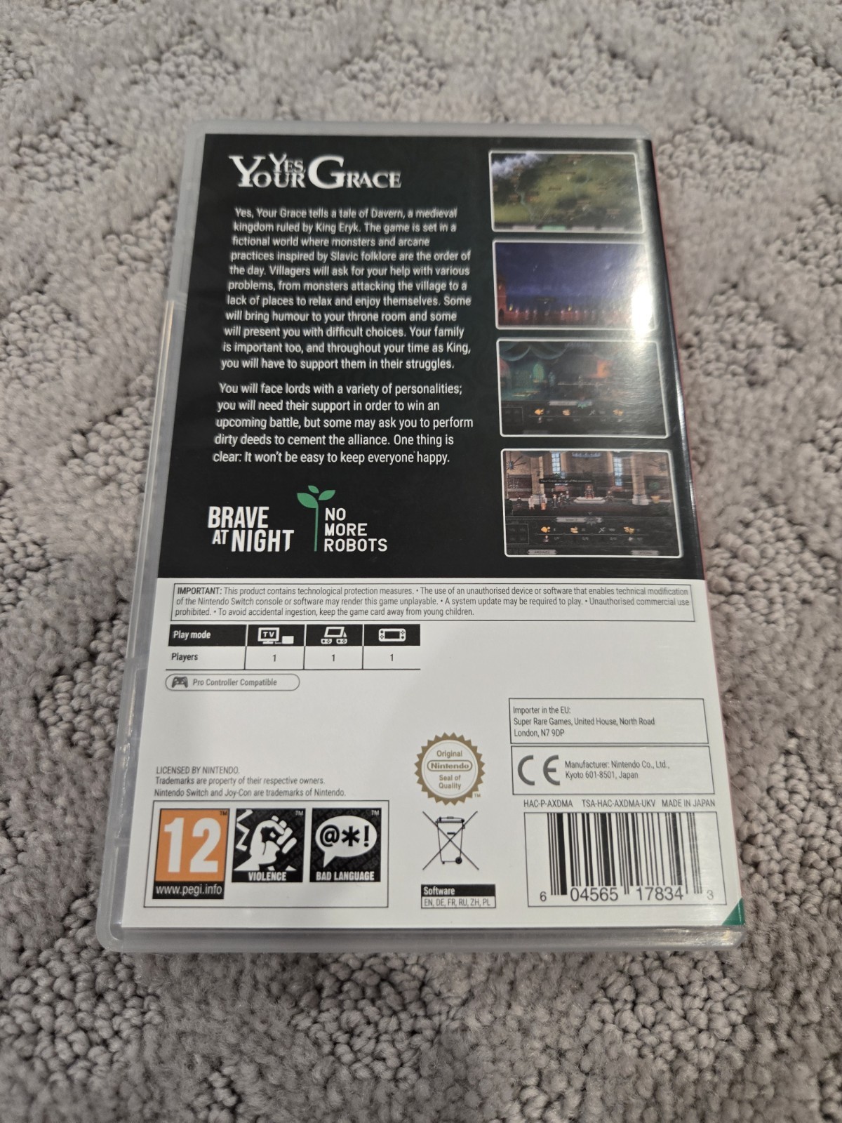 YES, YOUR GRACE Nintendo Switch Super Rare Games SRG #42