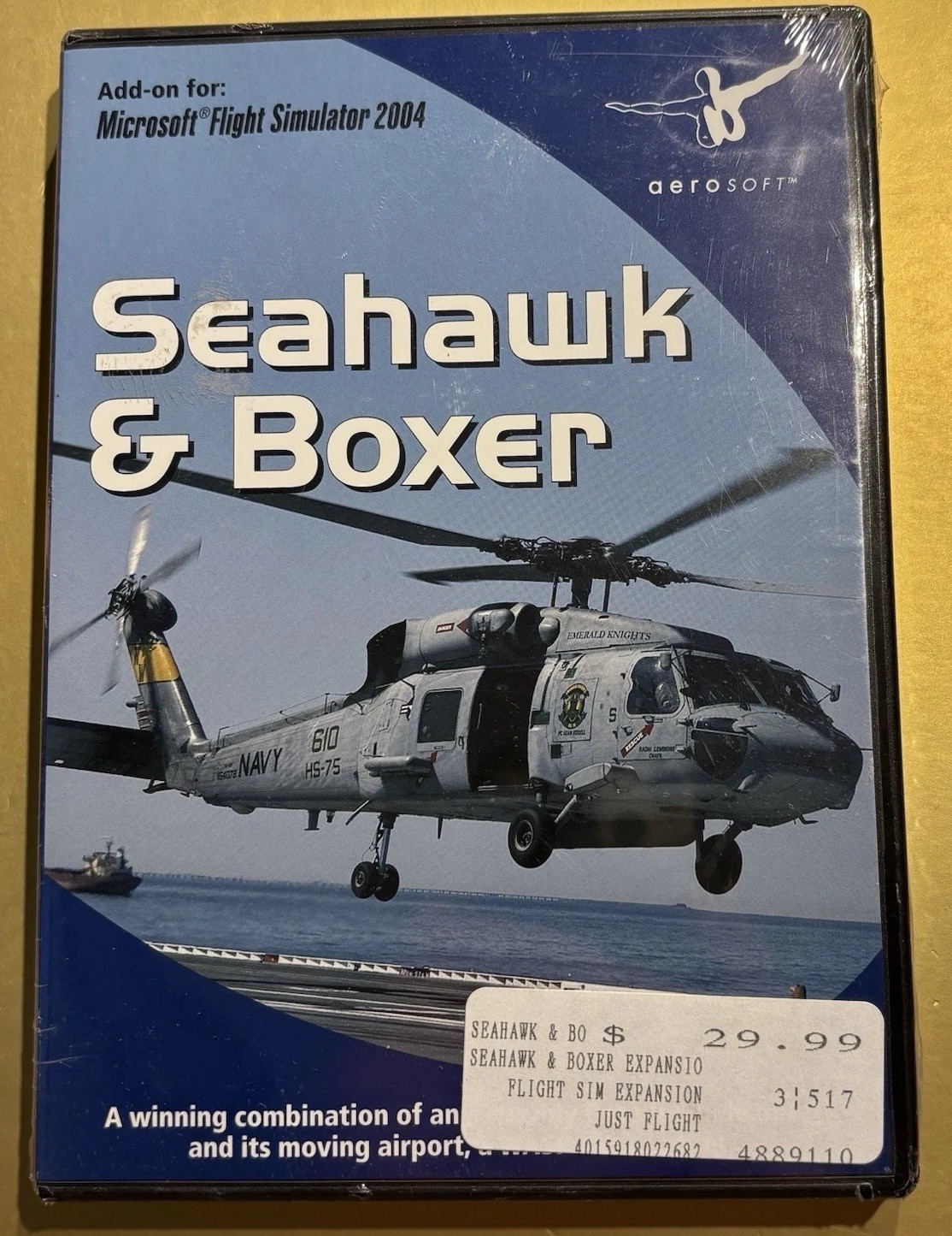 NEW SEALED Seahawk & Boxer Expansion Microsoft Flight Simulator 2004 FS9 PC