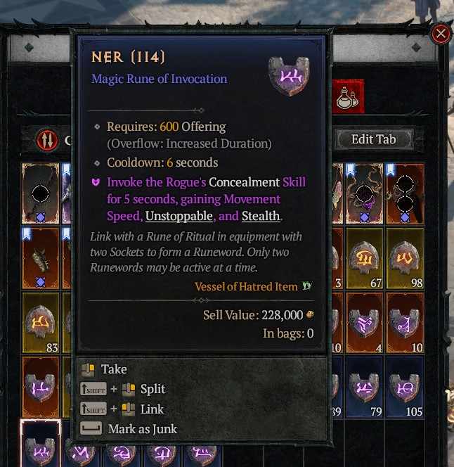 NER Rune – Softcore Seasonal or Eternal – Vessel of Hatred 🔥DIABLO 4