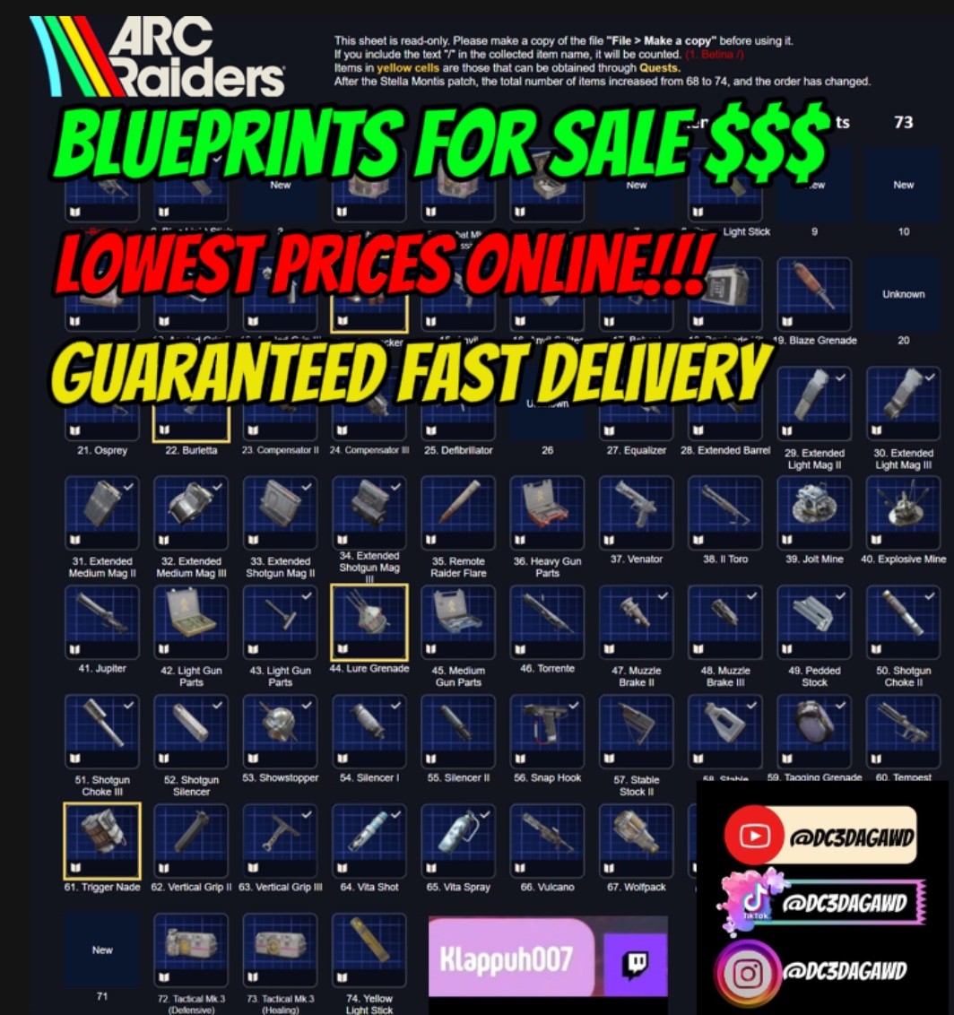 ARC Raiders Blueprints