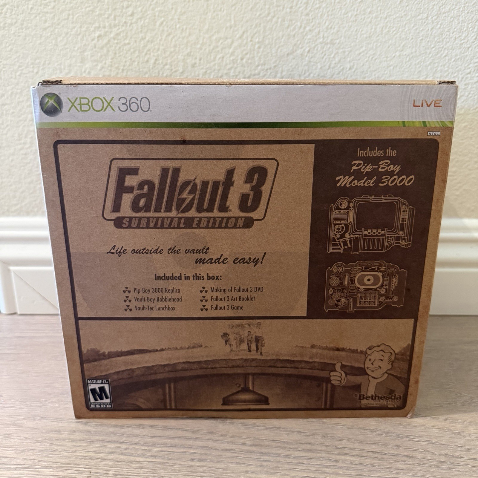 Pip-Boy 3000 Clock Sealed • Fallout 3 Survival Edition Xbox 360 Open Box