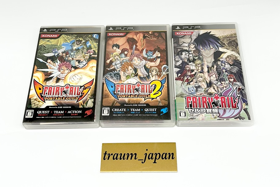 Fairy Tail Portable Guild 1 & 2 Zelef Kakusei Arousal Set of 3 PSP Tested Game