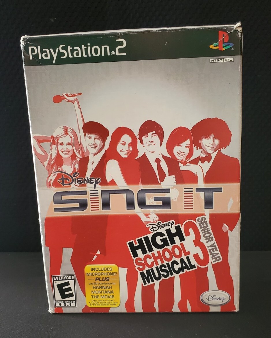 New Open Box Playstation 2 PS2 Disney Sing It High School Musical W/ Microphone