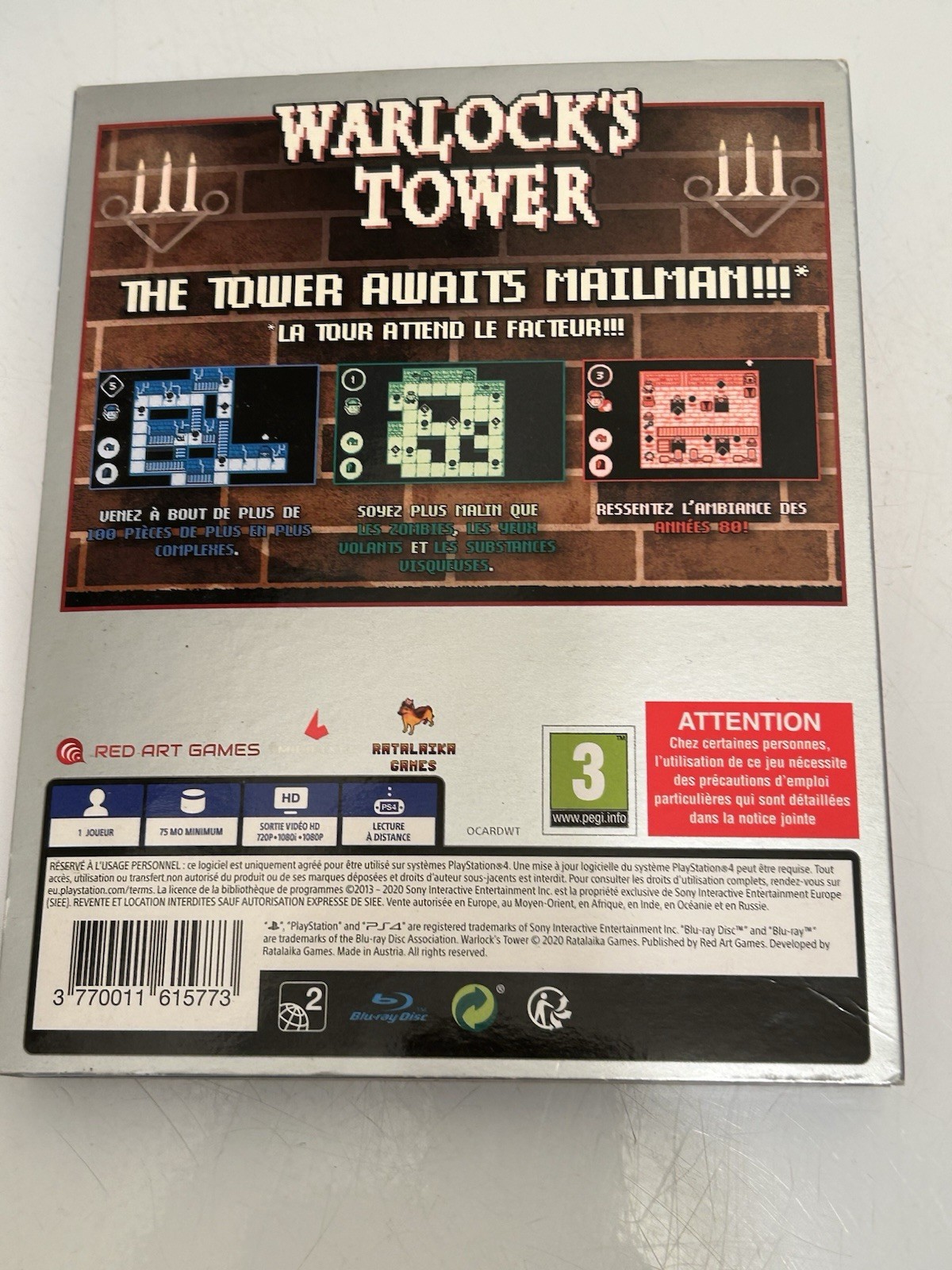 WARLOCK S TOWER PS4 PlayStation 4 (RED ART GAMES) Slipcover