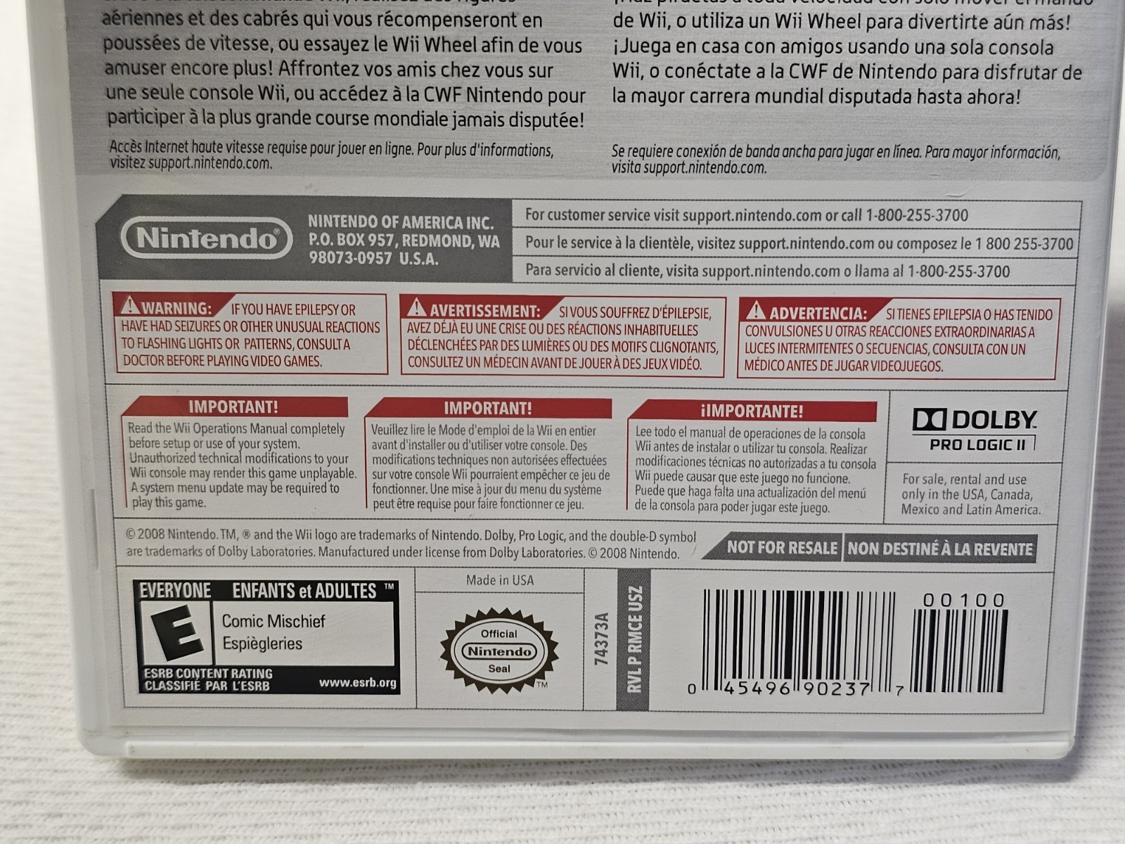 2008 Mario Kart Nintendo Wii CIB Complete Manual Case & Game Tested & Working!