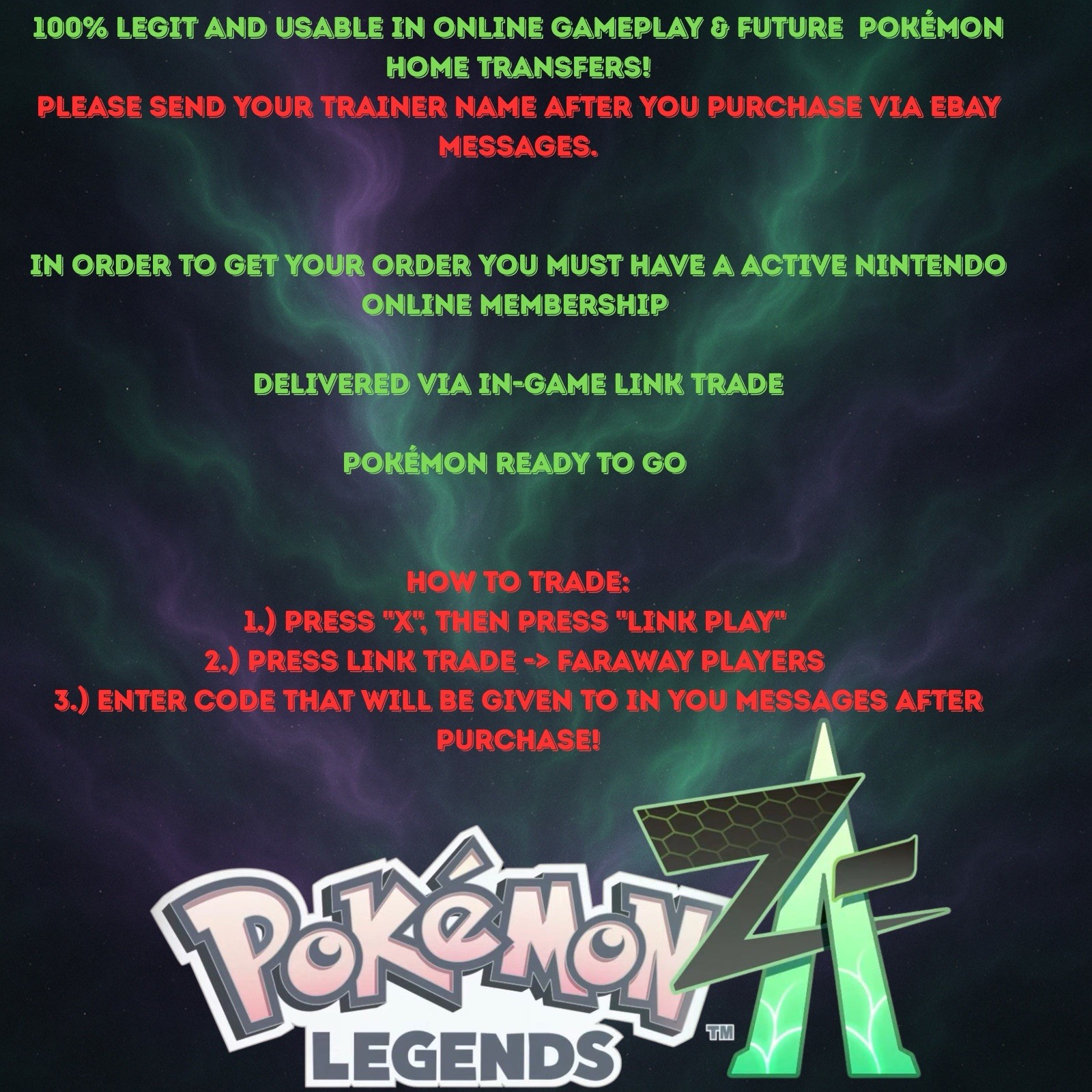 Pokemon Legends ZA | ALL MEGA POKEMON | 6IV | Shiny | 50 Or 100 LVL | MAX EVS