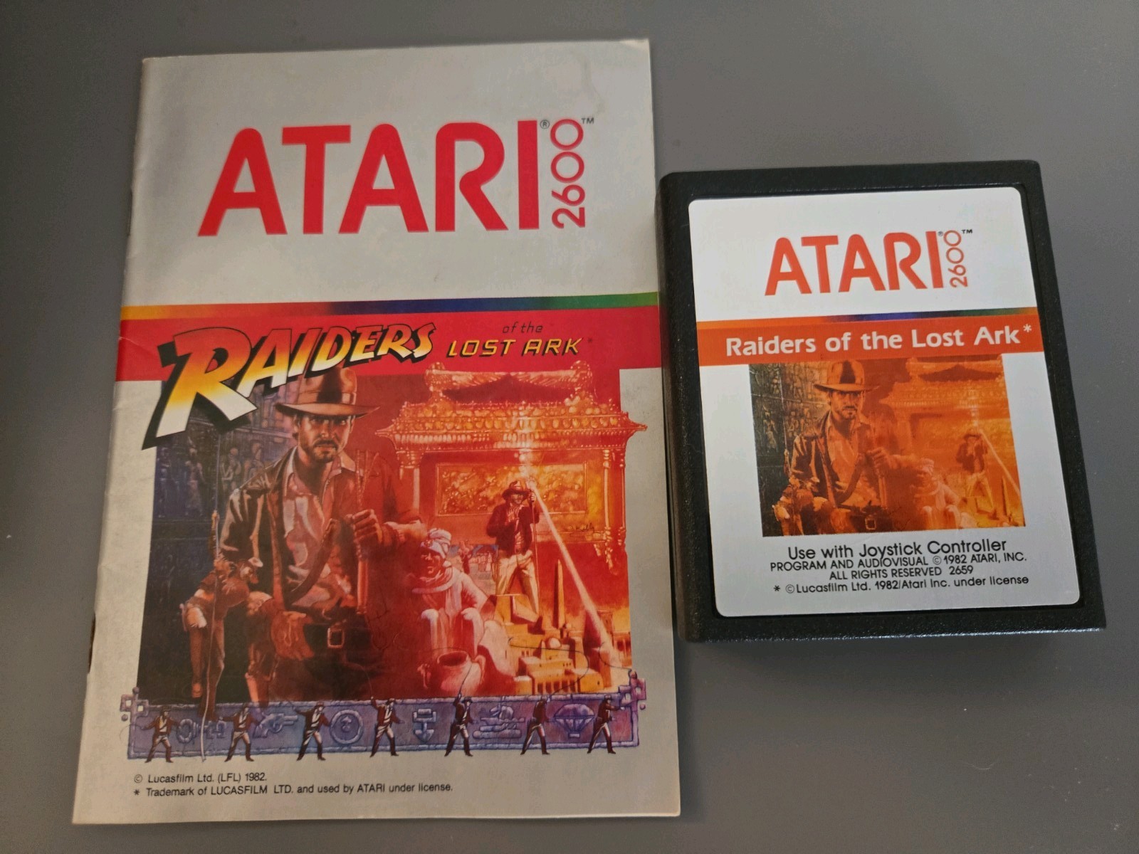 Atari 2600 Raiders of the Lost Ark (1982) Cartridge with Manual – Tested