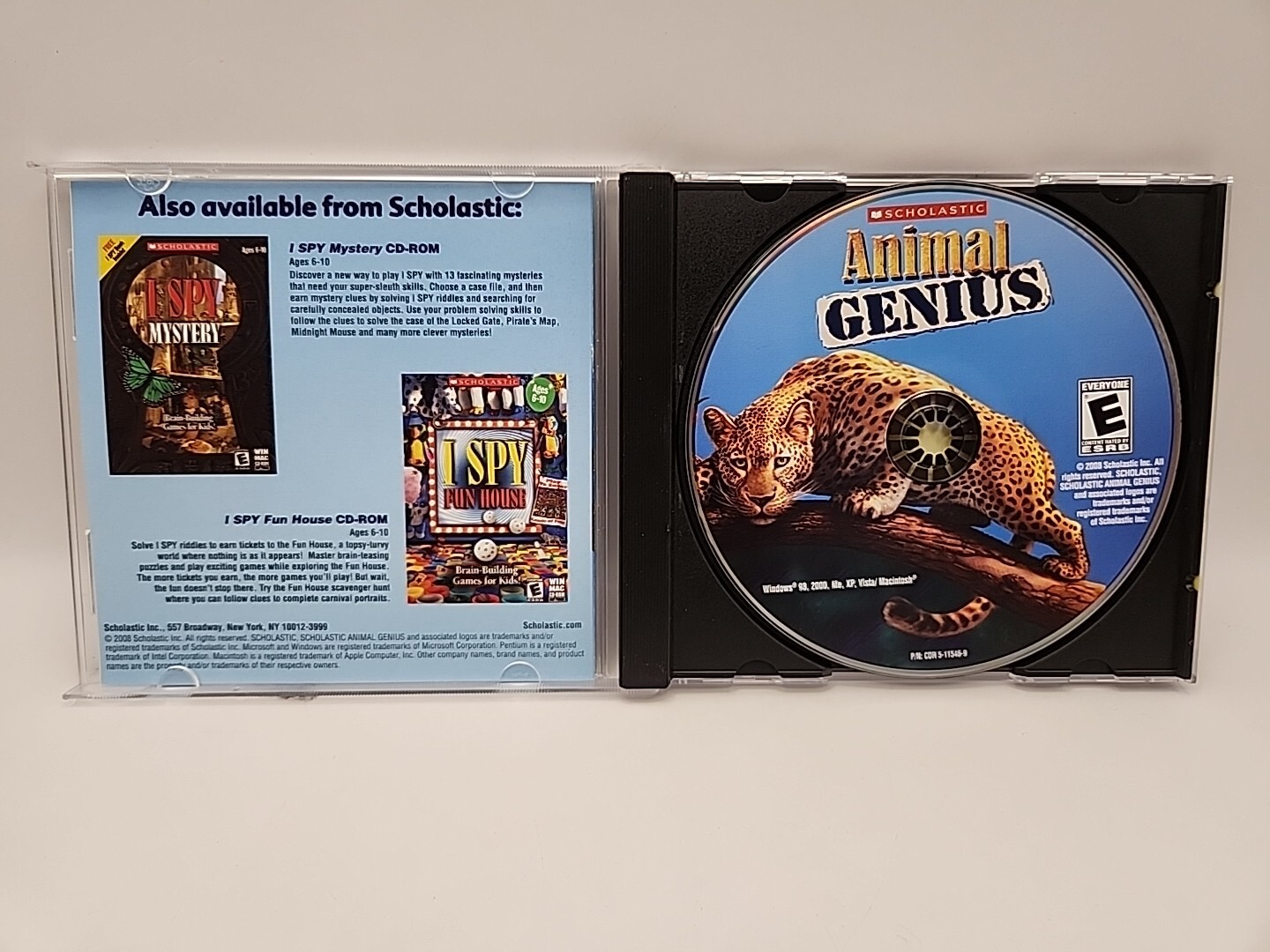 Scholastic Animal Genius PC CD-ROM Windows/Mac 2008 Scholastic Inc.