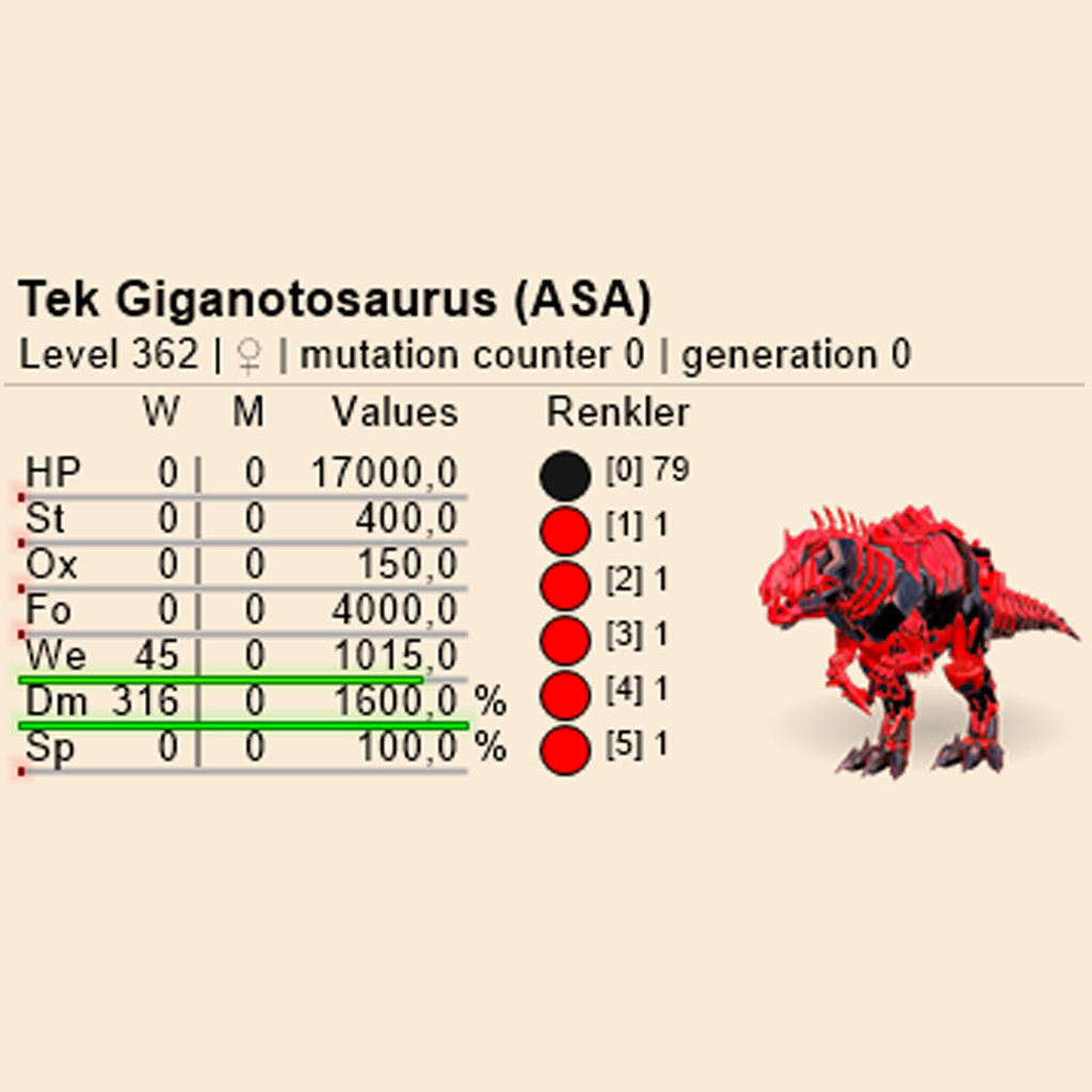 Ark Survival Ascended | Dinos | Tek Giga 1600MD | Official Pve | XBOX/PS/PC