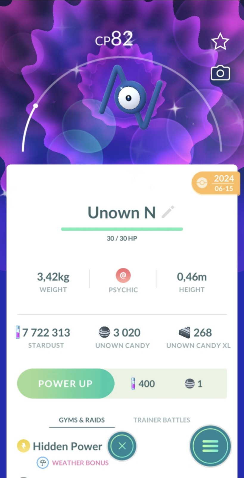 Pokémon🔄Trade🔄Go Shiny Unown N ✨
