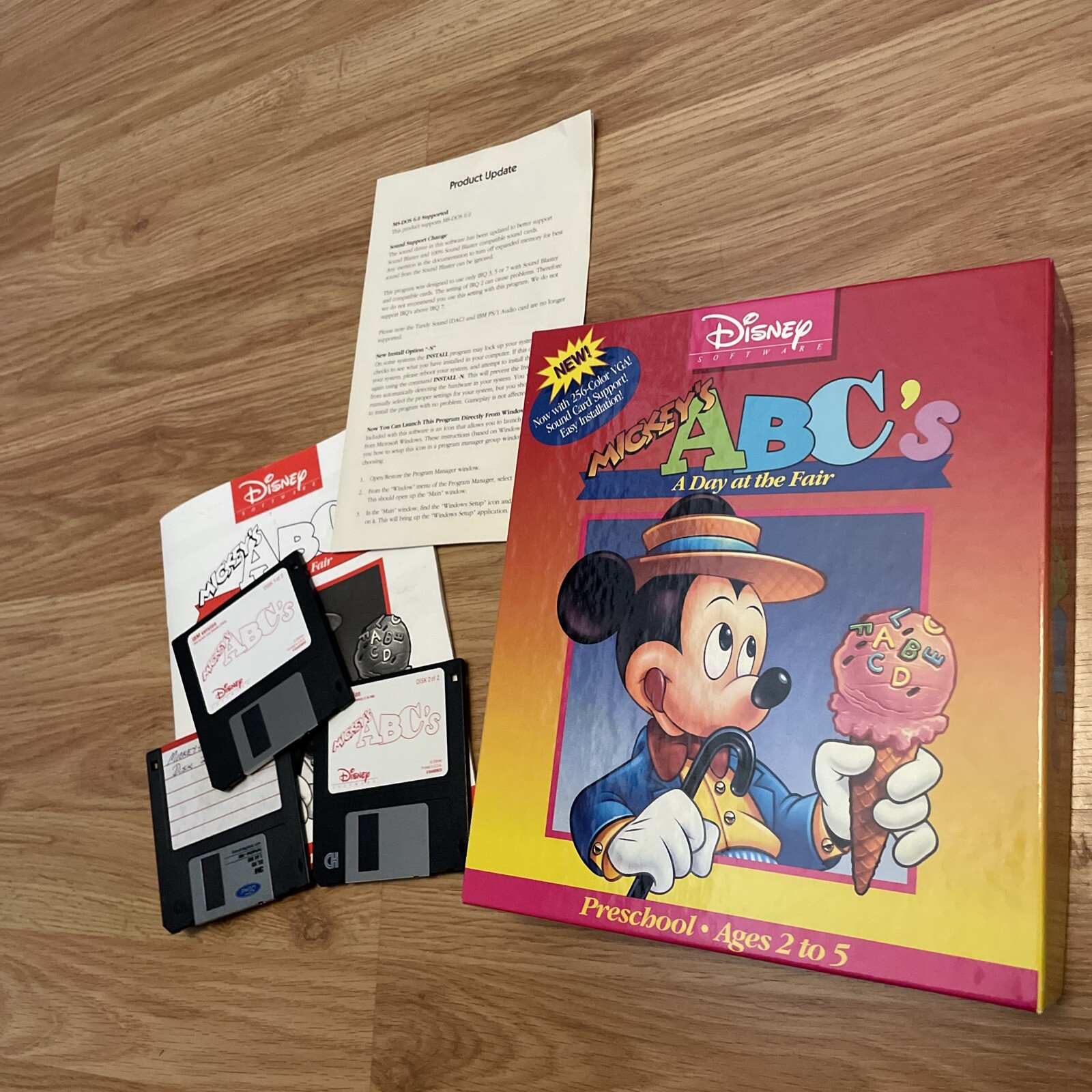 Disney Software Mickey’s ABC’s A Day at the Fair IBM 5.25″ Computer Game