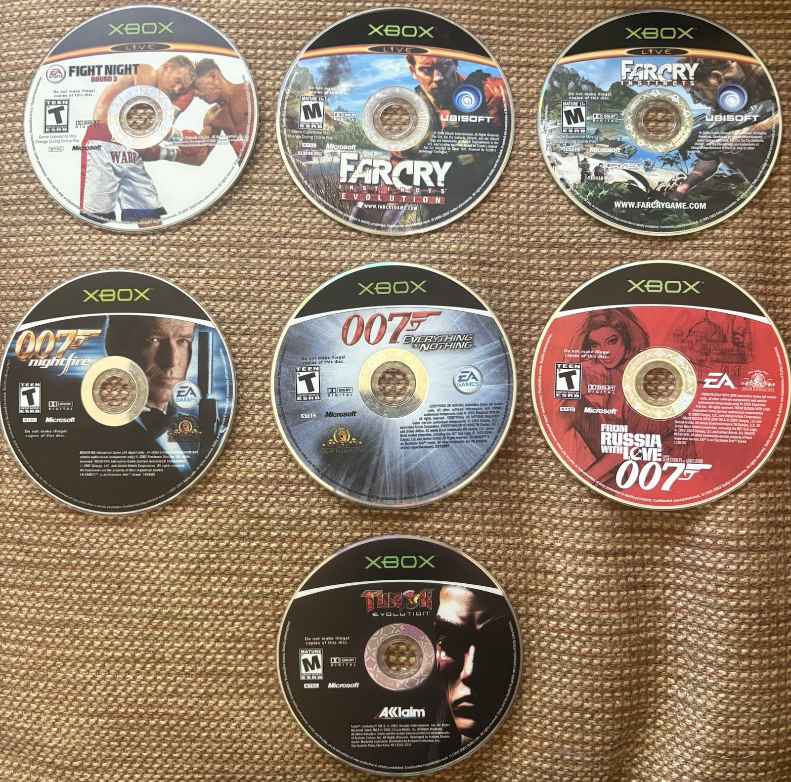 XBOX COLLECTION (Far Cry, Turok, Fight Night, 007)
