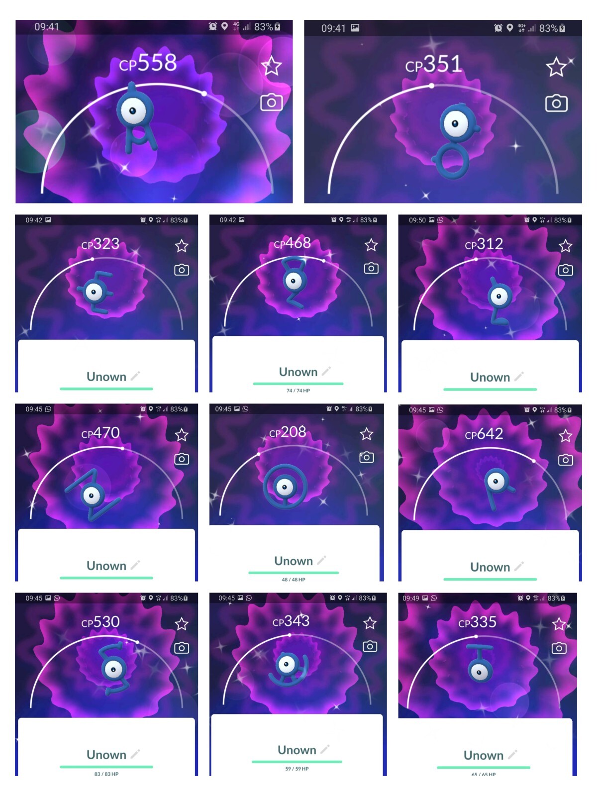 ✨Shiny Unown A B E D G L N O R S U T  Registered trade, Pokèmon Go