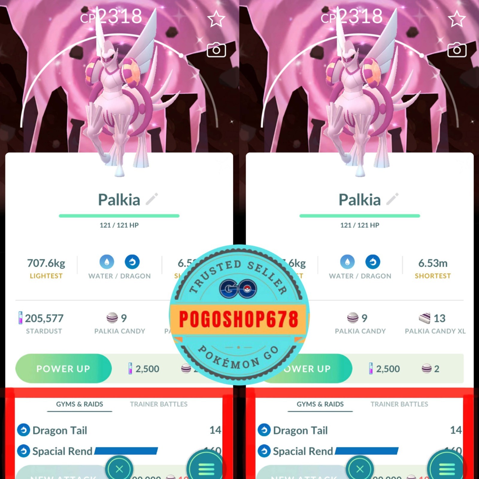 Pokémon PTC Go – Shiny Palkia Background Go Tour Kalos 2026✨Moveset Spacial Rend