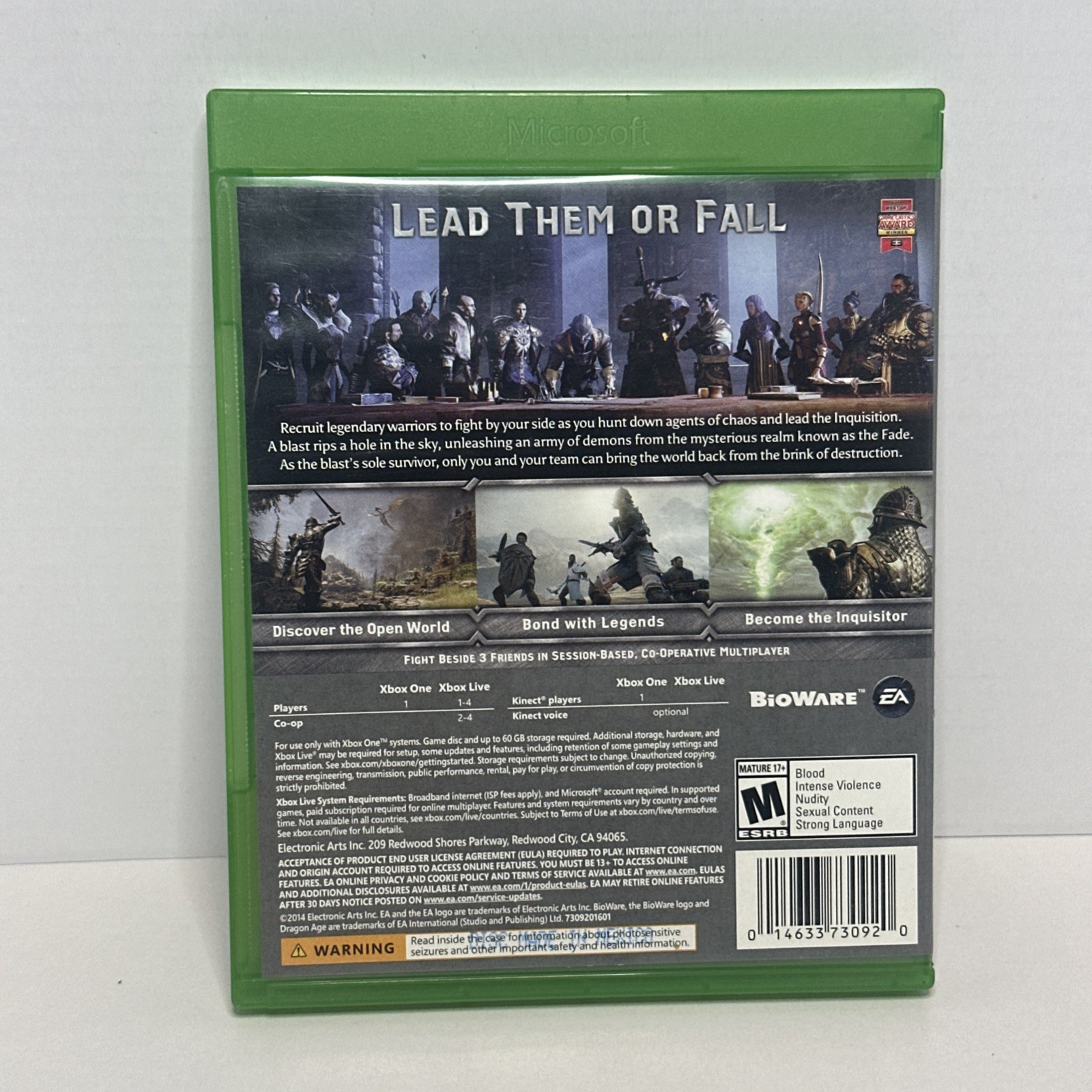Dragon Age: Inquisition (Microsoft Xbox One, 2014) Tested and Working