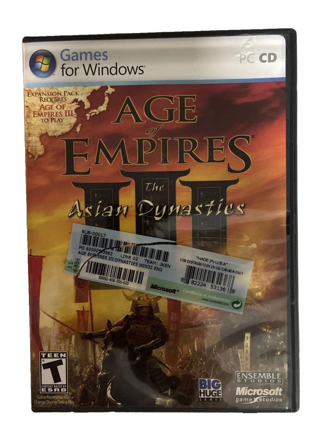 Age Of Empires 3 III The Asian Dynasties Expansion Pack Vintage Windows PC Game