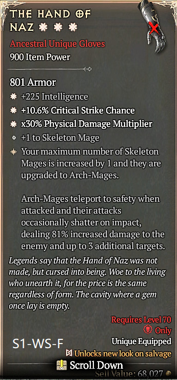 🔥 Diablo 4 Season 14 🔥The Hand of Naz 1 / 4 GA
