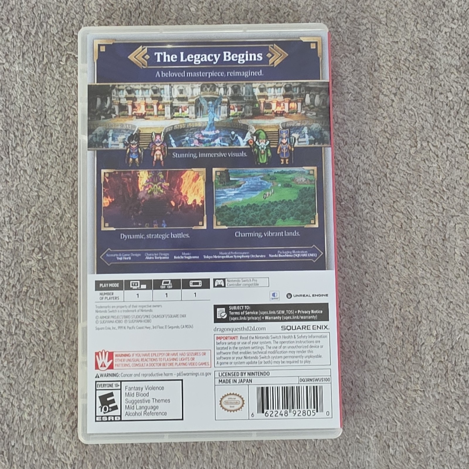 Square Enix Dragon Quest III HD-2D Remake Role Playing Nintendo Switch Manual